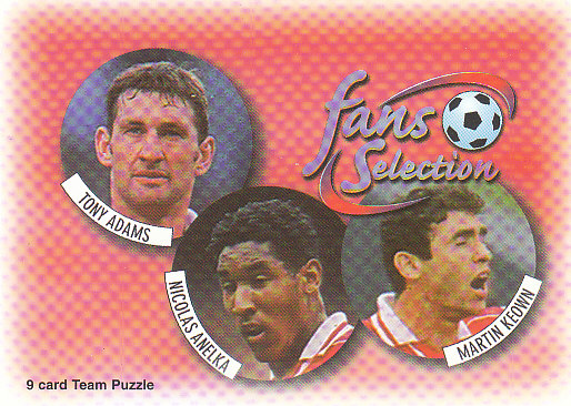 Tony Adams Nicolas Anelka Martin Keown Arsenal 1997/98 Futera Fans' Selection #1